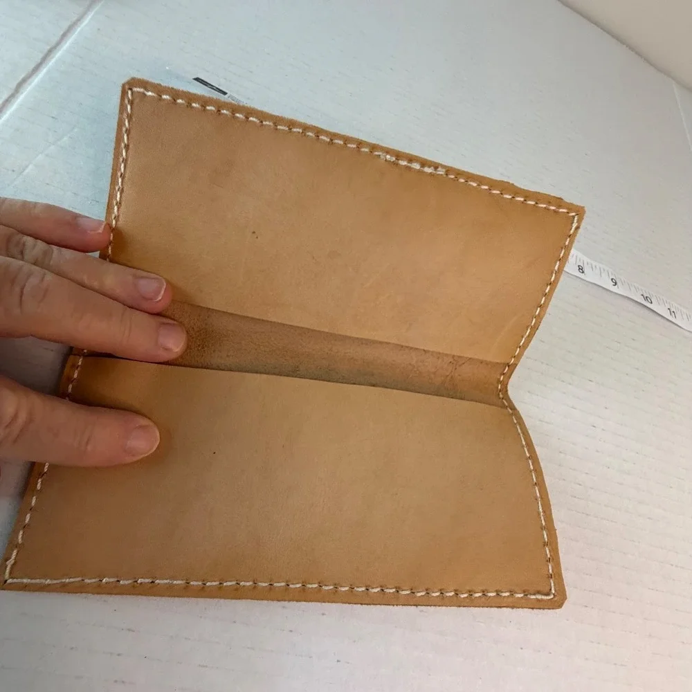 Vintage Hand Tooled Leather Panda Logo Bi-Fold Money Trucker Wallet‎